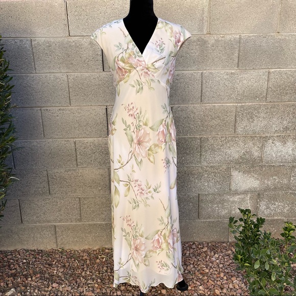 Vintage Kathy Roberts Floral Formal Dress - Picture 5 of 16